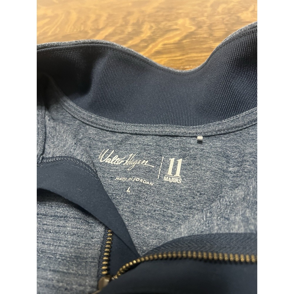 Walter Hagen Mens L 1/4 Zip Pullover Gray Blue Golf Performance Top